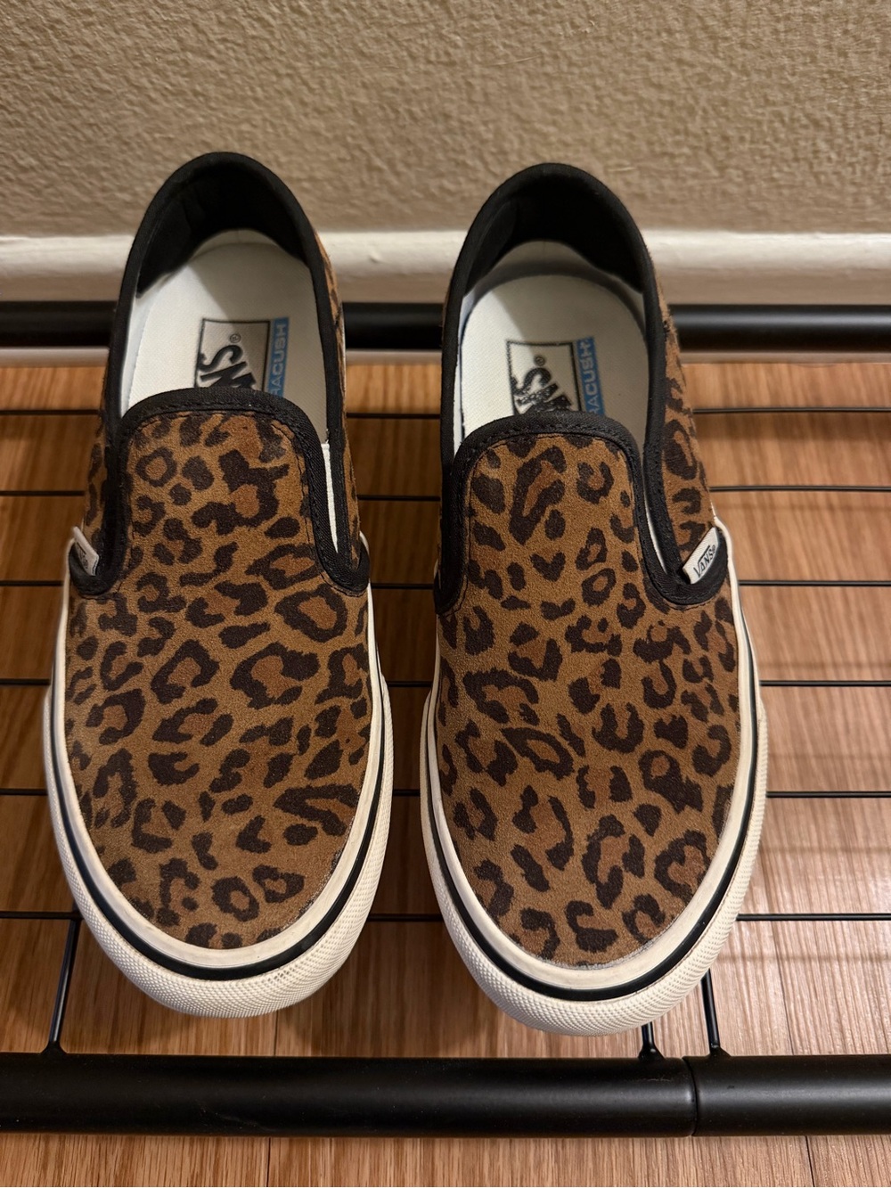 Vans Leopard Print Slip-On in Brown and Black